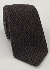 Dark Brown Shantung Grenadine Grossa Silk Tie SHGT-11